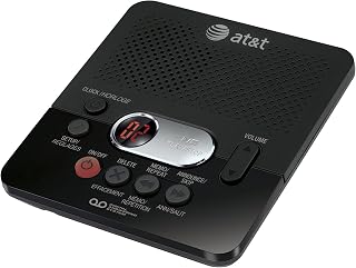 AT&T Digital Answering Machine with 60 Minutes Record Time and Time/Date Stamp, Black