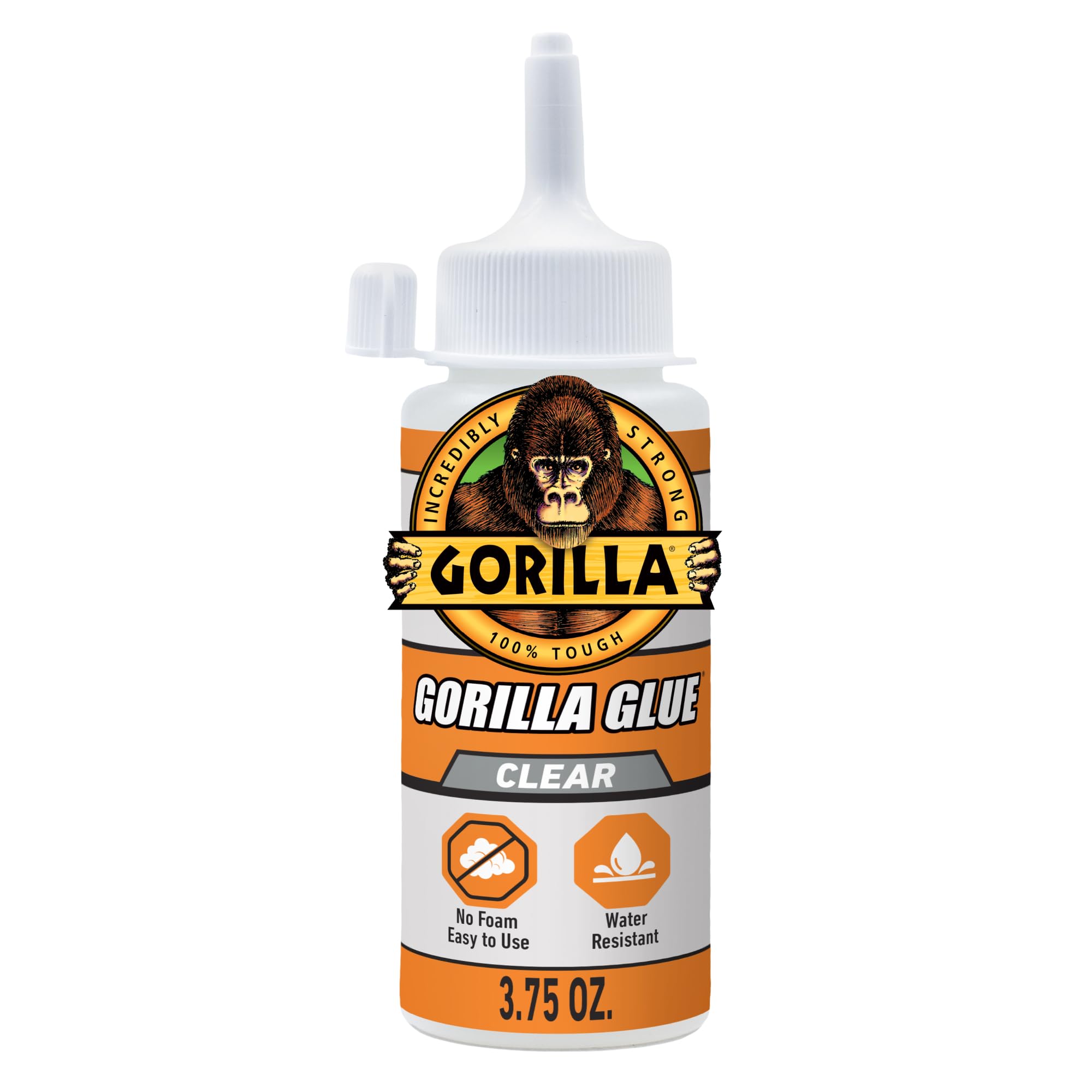 Gorilla Clear Glue, All Purpose, Polyurethane, 3.75 oz Bottle | Water Resistant 