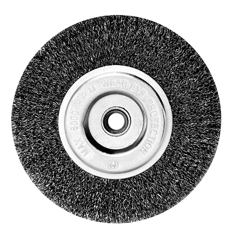 OSFTBVT 6in Wire Wheel Brush for Bench Grinder, Coarse Crimped Steel-1pcs | Carb