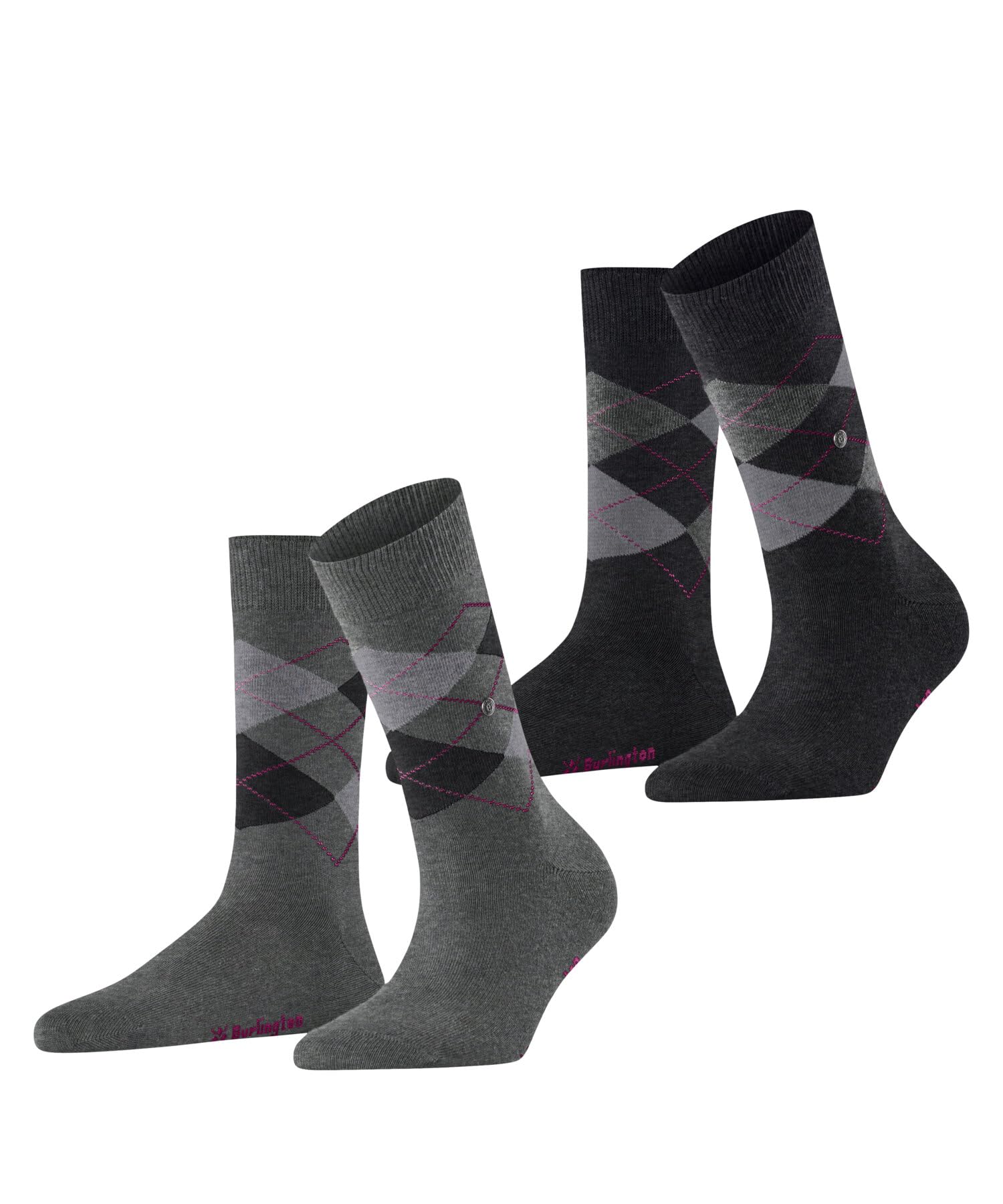 Burlington Women's Everyday Argyle Socks Breathable Cotton Soft On Skin Hard-Wea