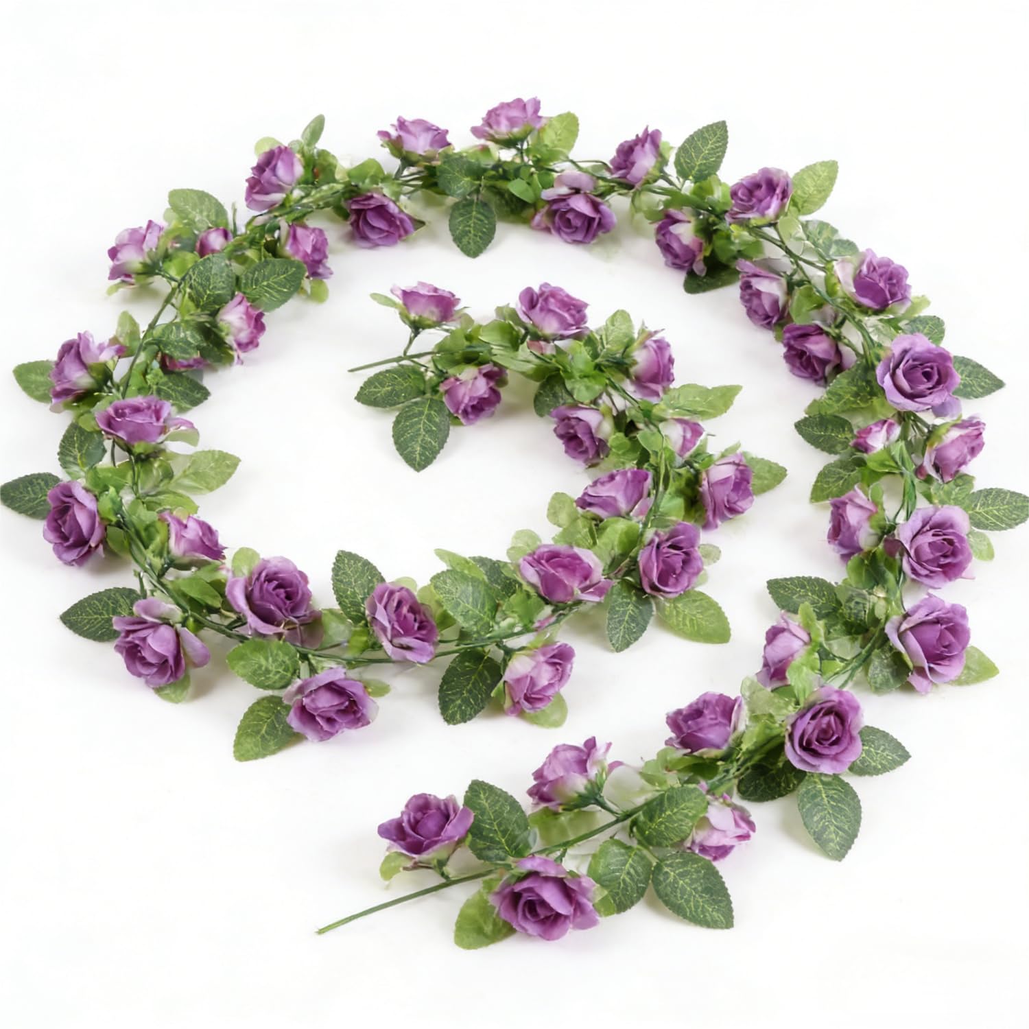 230cm Artificial Flower Garland Fake Pink Rose Flower Garland Faux Plastic Hangi