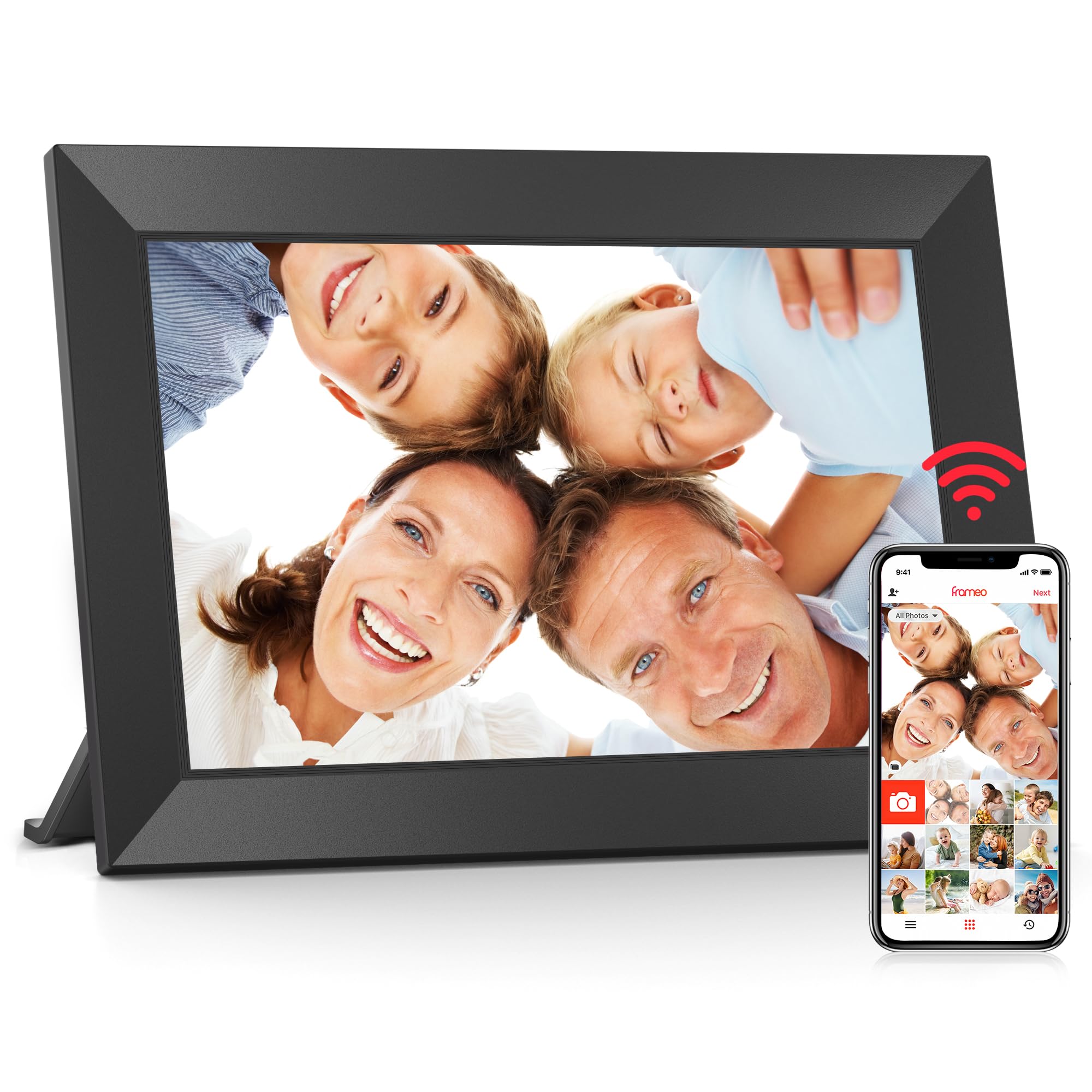 Frameo Digital Picture Frame 10.1" Electronic Photo Frames WiFi 32GB Memory | 12