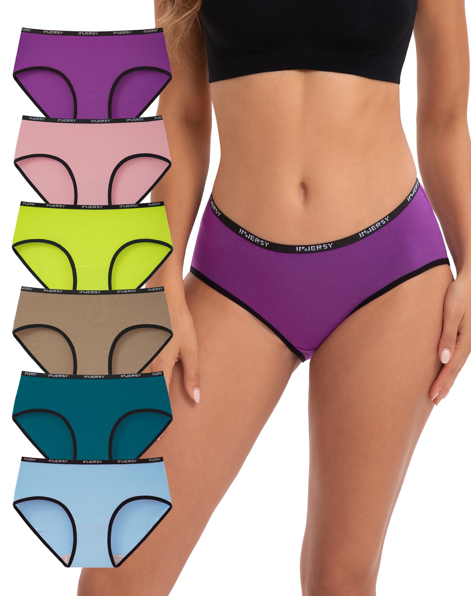 INNERSY Unterhosen Damen Baumwolle Slips Hipster Unterwäsche Frauen 6 Pack