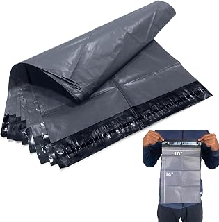 JeeJaan® 50 Grey Mailing Bags 10x14 in Parcel Bags (254 x 354mm) A4 Poly Mailers Postage Bag Envelope Mailers Strong Recyclable Poly Plastic Envelope for Courier & Shipping Purposes