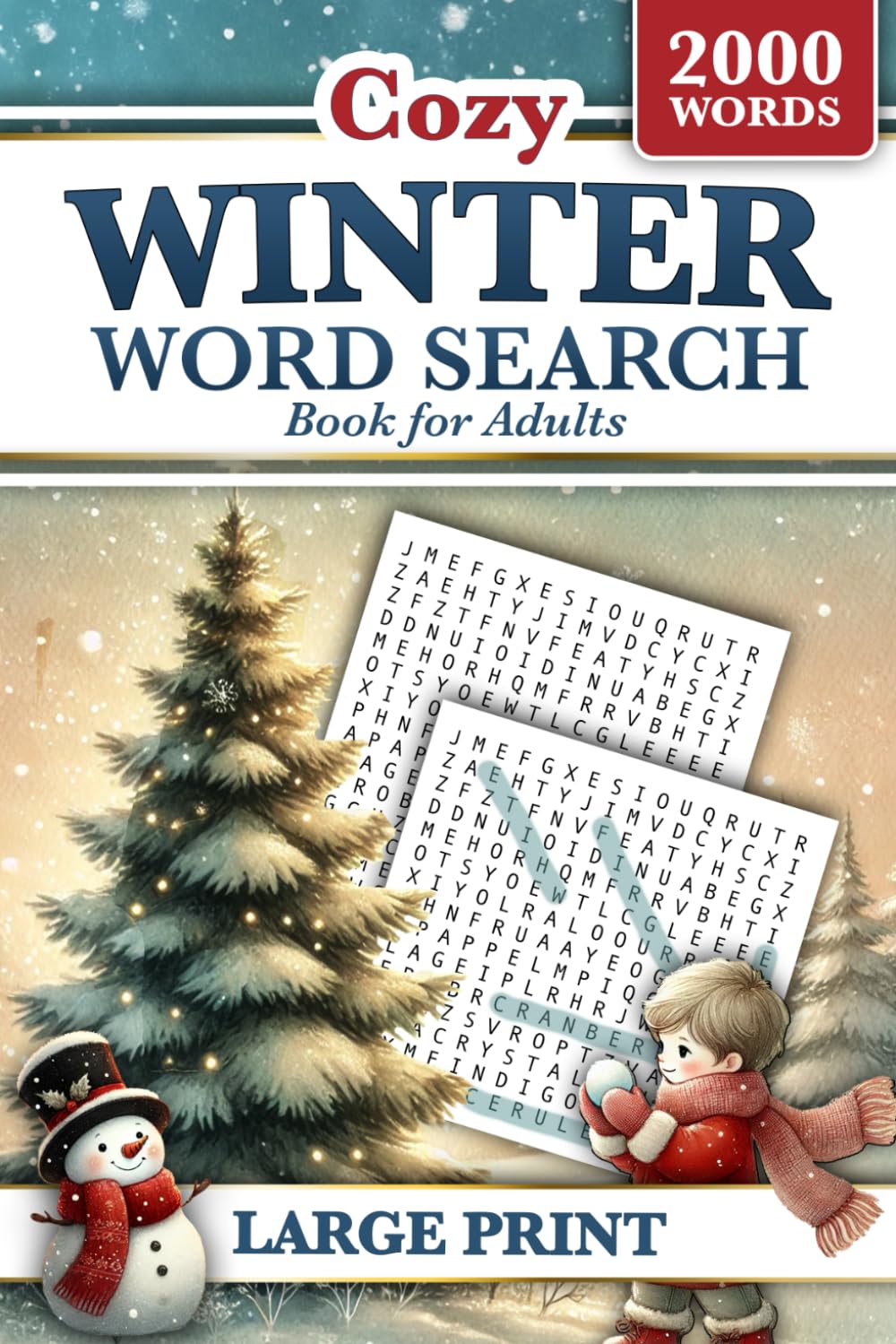 Winter Word Search Book for Adults Large Print: 2000 Words to Find - 84 Big Prin
