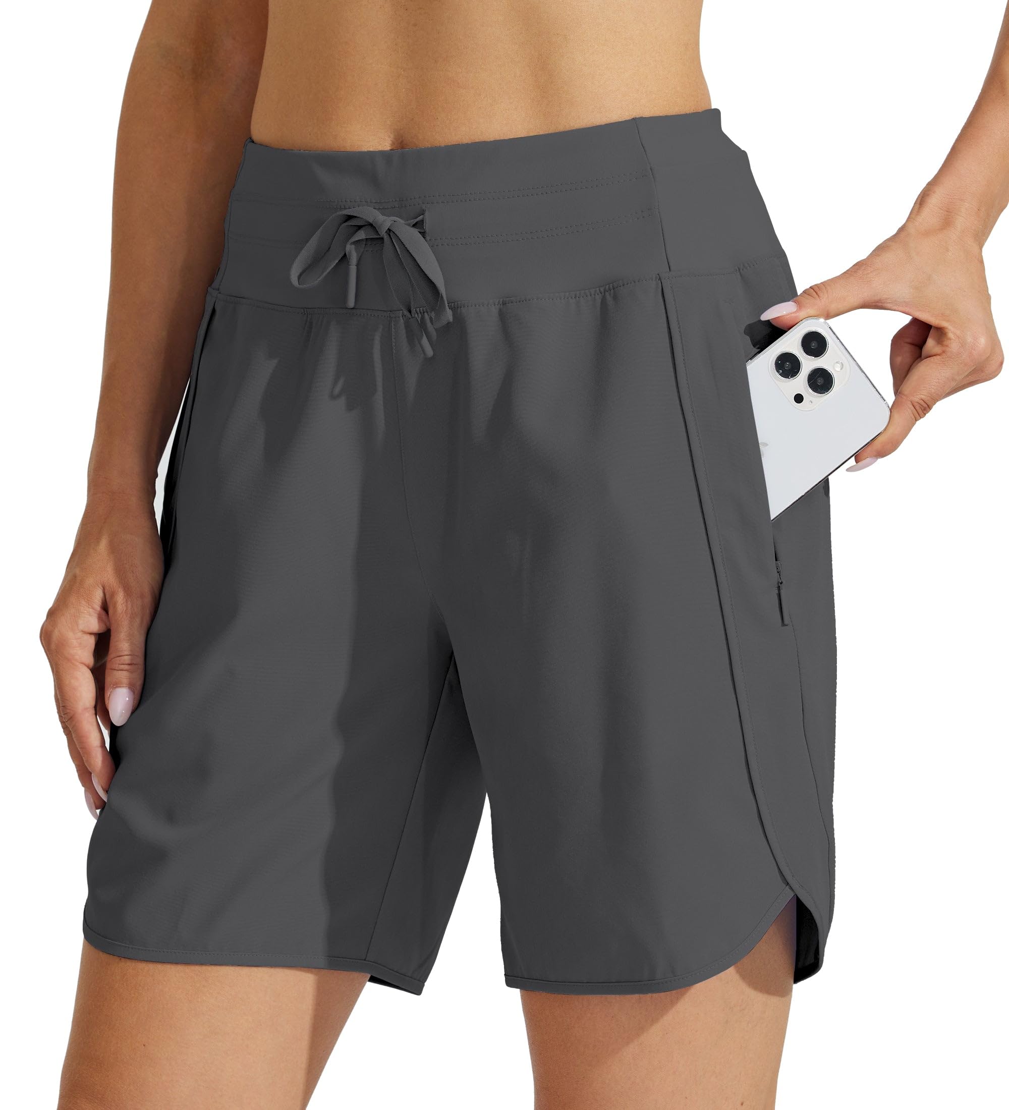 Willit Women's 7" Athletic Running Shorts Long Workout Hiking Shorts Quick Dry H