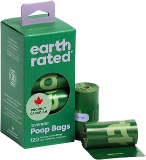 Earth Rated (A Canadian Company), Poop Bags for Dogs Guaranteed Leak Proof and Extra Thick Waste Bag Refill Rolls, Lavender Scented, 120 Count