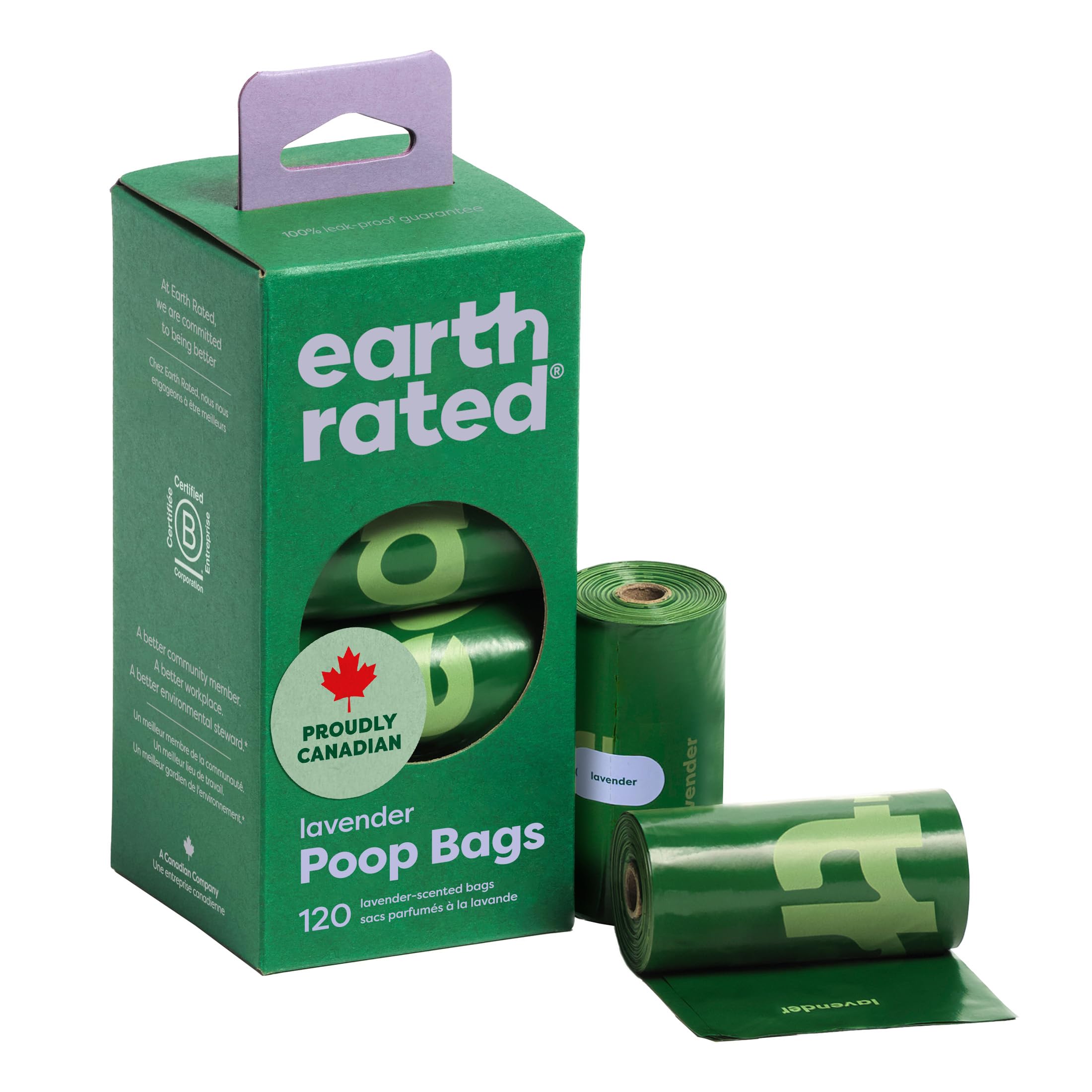 Earth Rated (A Canadian Company), Poop Bags for Dogs Guaranteed Leak Proof and E