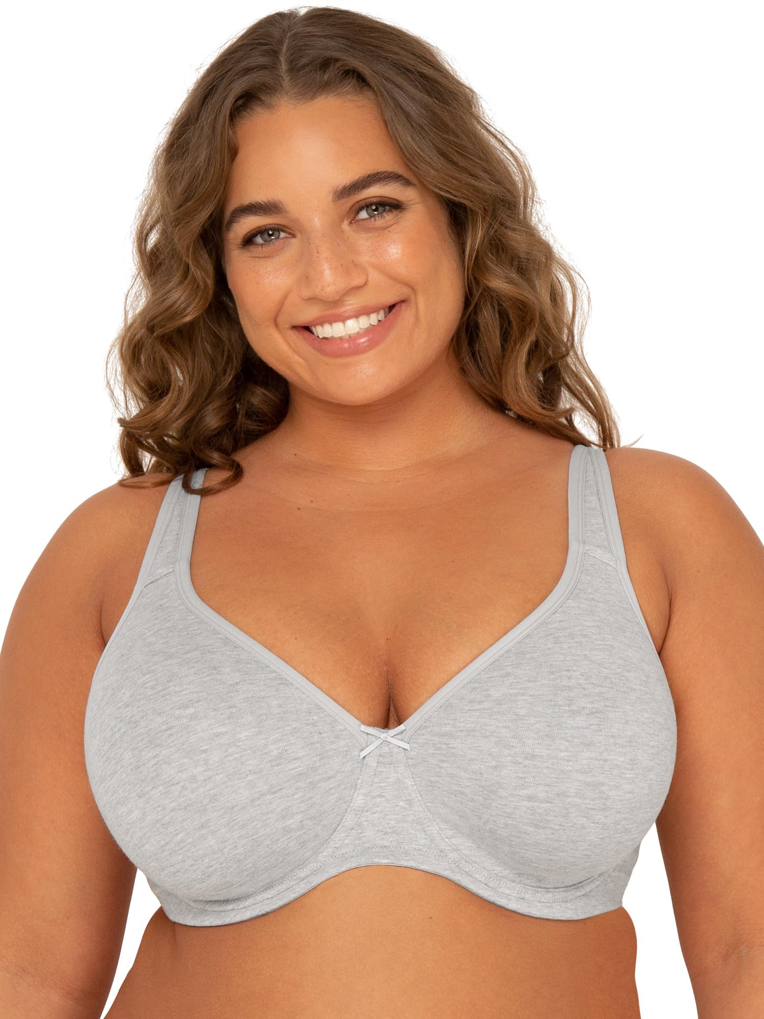 Fit For Me By Fruit of the Loom Women's Plus Size Cotton Unlined Underwire Bra-P