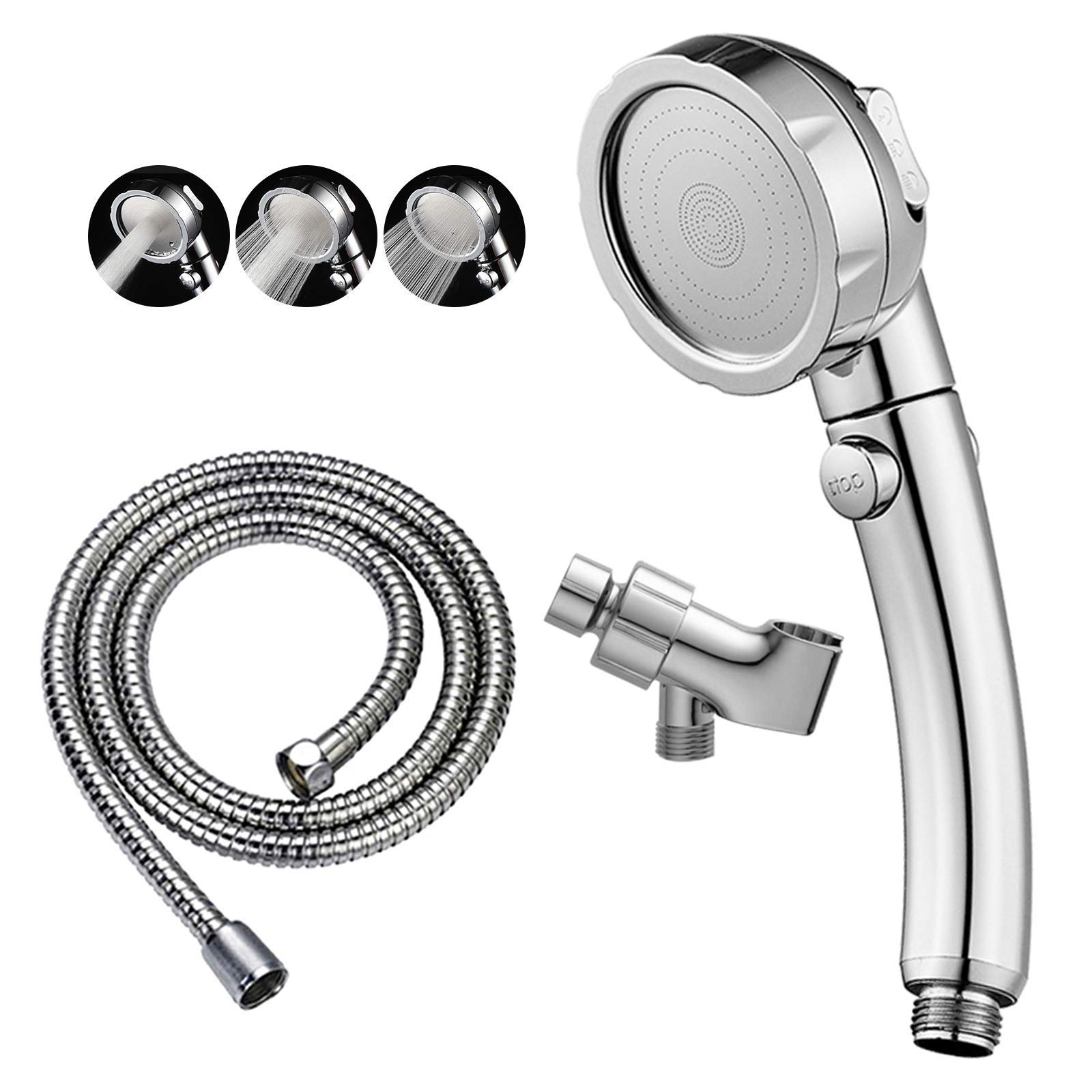 KAIYING High Pressure Handheld Shower Head with ON/Off Pause Switch, 3 Spray Mod