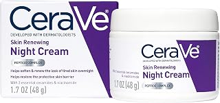 CeraVe Night Cream, Facial Moisturizer with Peptides &amp; Niacinamide, 1.7oz | Anti-aging Face Cream, Skin Care with Hyaluronic Acid, Night Cream for Men &amp; Women, Daily Non-Comedogenic Face Moisturizer