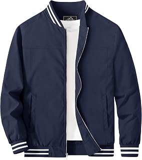MAGCOMSEN Men's Bomber Jacket Lightweight Windbreaker Stylish Casual Jacket
