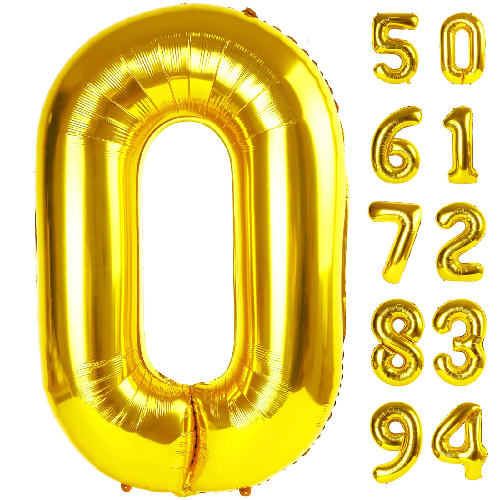 Gold 0 Balloon - Number Balloon 40 Inch, 0th Gold Birthday Decorations | Giant f