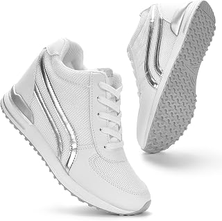 KOWAYI Women's Wedges Trainers with Wedge Heel Lightweight Platform Trainers Walking Shoes Breathable Women's Trainers Casual Shoes Comfortable Sports Shoes with Wedge Heel