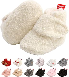 EDOTON Infant Boys Girls Warm Booties Winter White Cute Soft Cotton Unisex Baby Shoes First Birthday