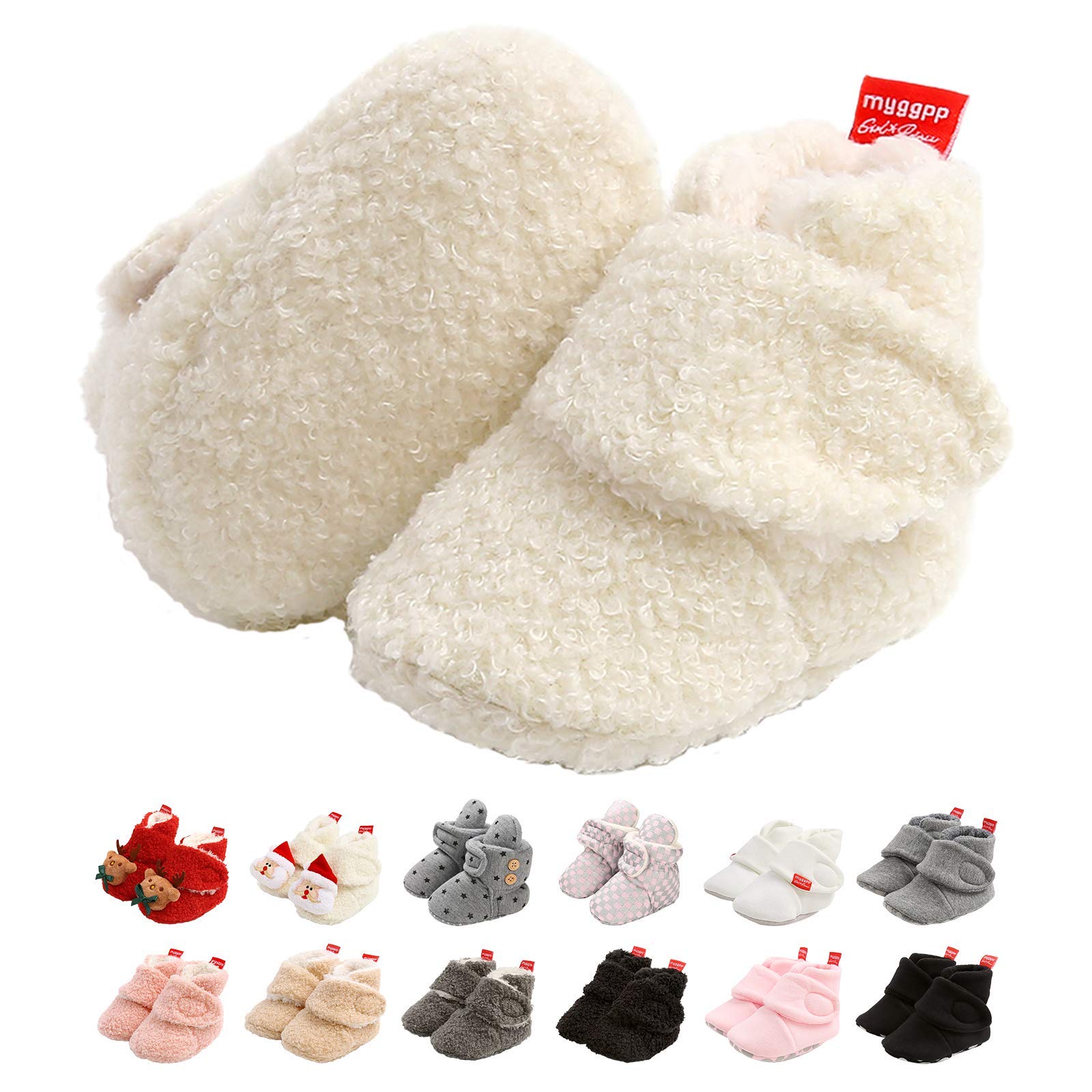 EDOTON Infant Boys Girls Warm Booties Winter White Cute Soft Cotton Unisex Baby 