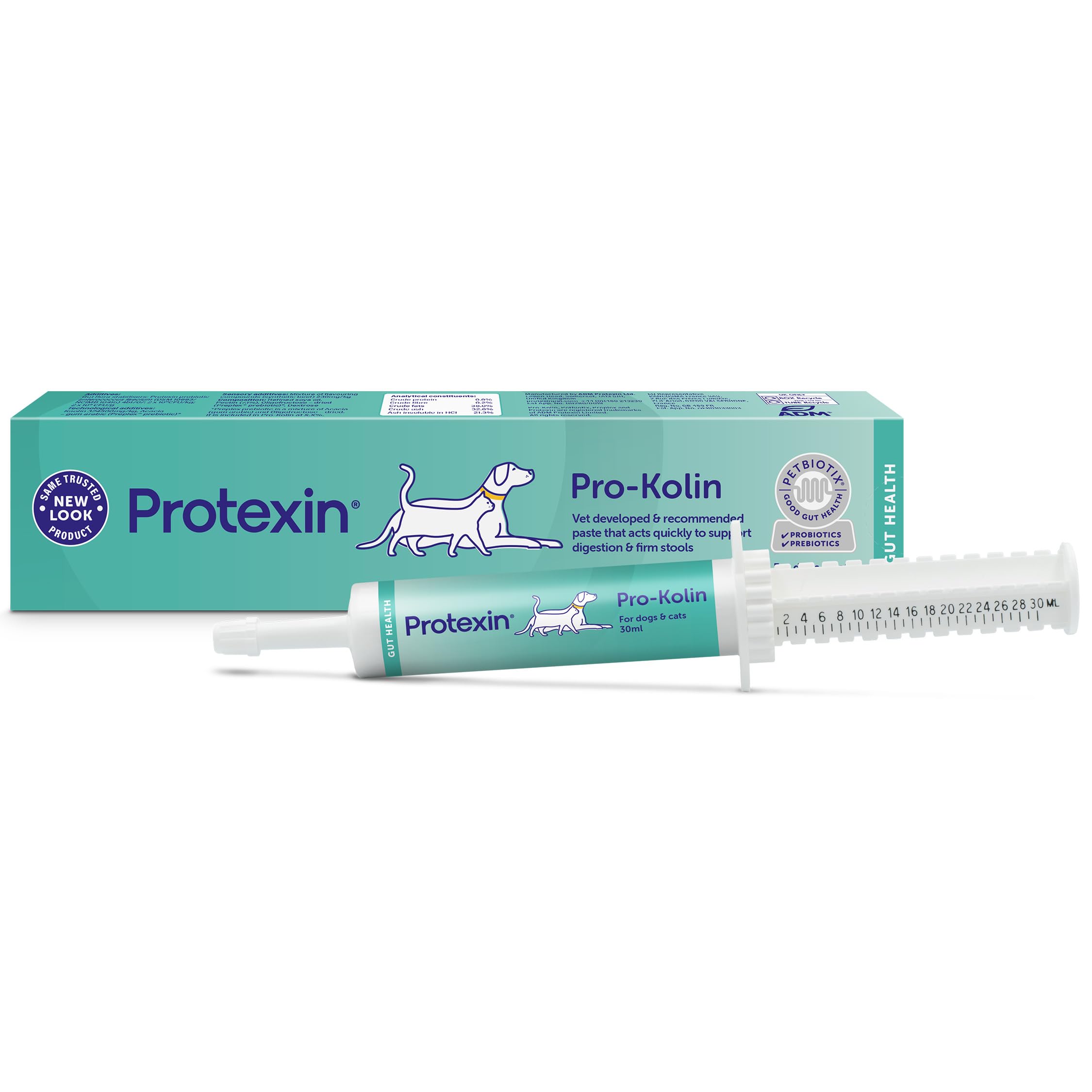 Protexin Pro-Kolin Digestive Support Paste for Dogs & Cats, 30ml Syringe | Probi