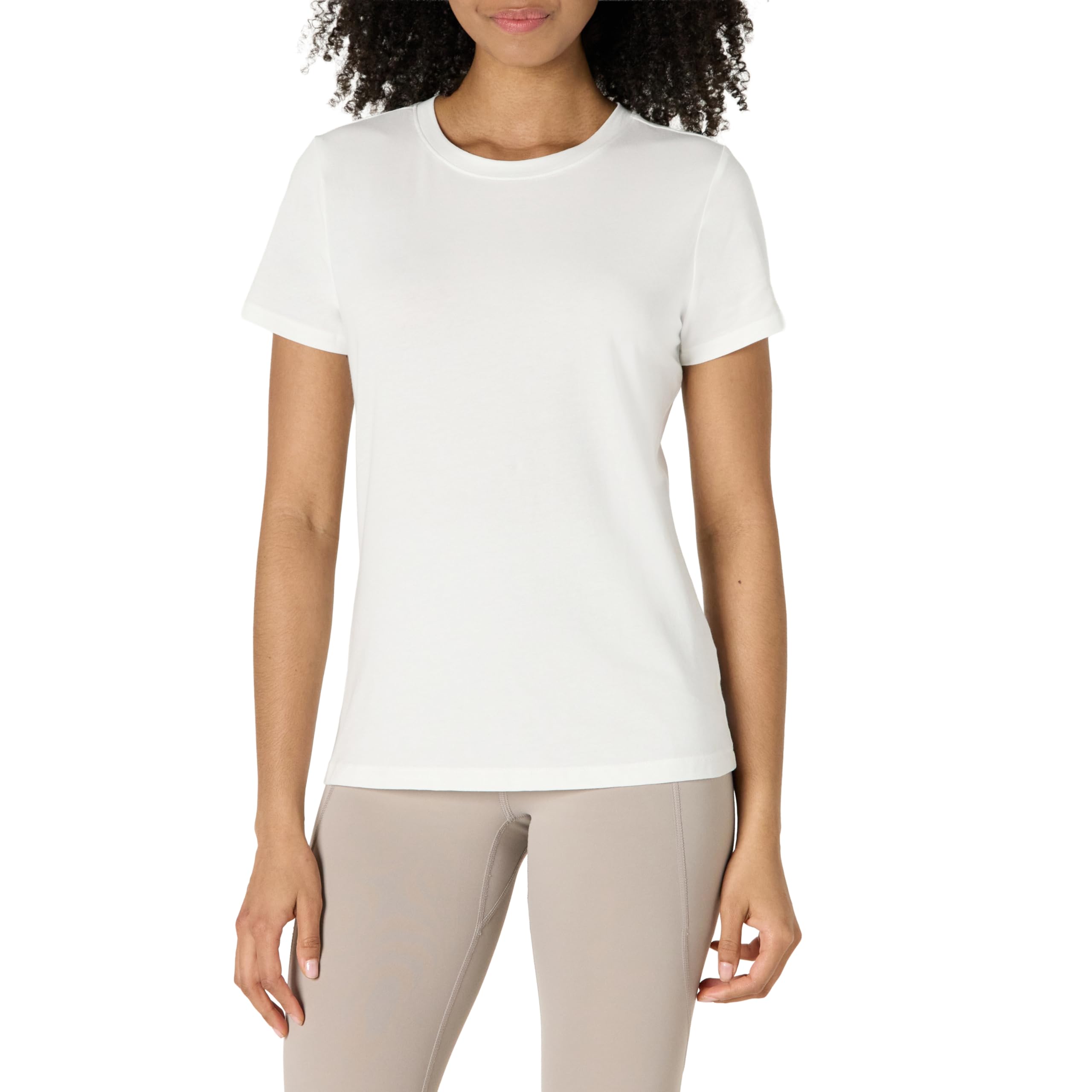 Amazon Essentials Womens Active Soft Cotton Regular Fit Crewneck Short Sleeve Li