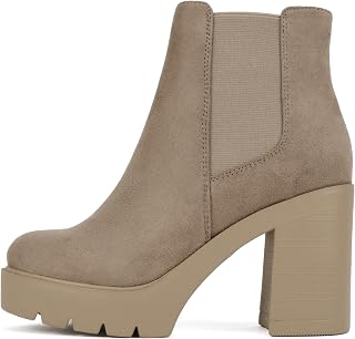 Soda Editor ~ Stivaletti Chelsea alla moda da donna con suola a carré e tacco alto con doppio elastico Gore