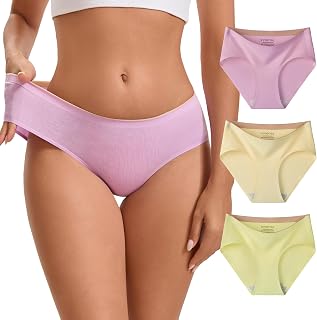 INNERSY Women's Cotton Seamless Underwear Cheeky No Show Invisible Hipster Panties 3-Pack