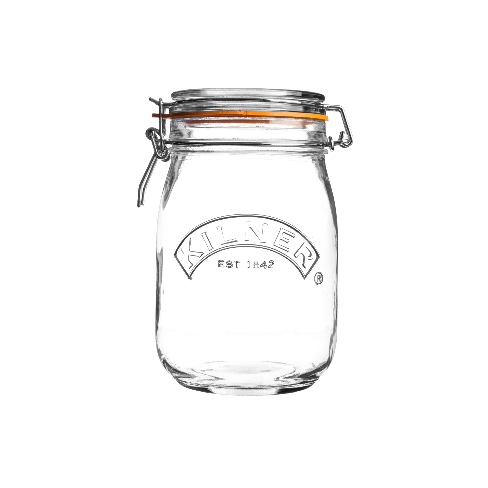 Kilner Clip-Top Storage Jar, 1 Litre, Airtight, Glass, for Fruit, Vegetables, Co