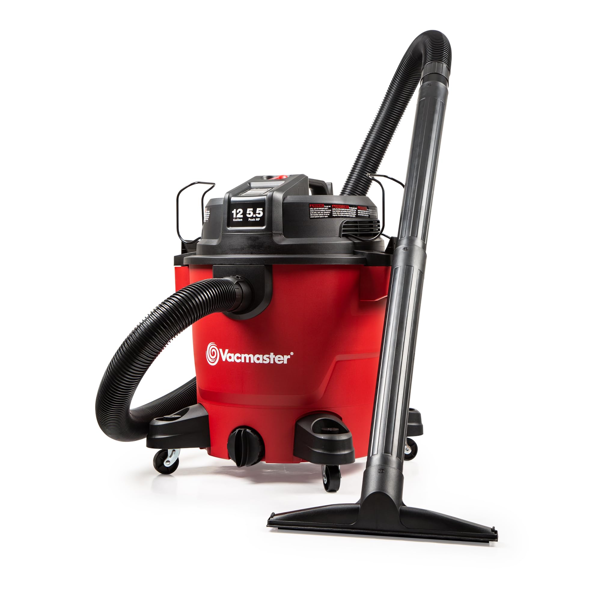 Vacmaster VJH1211PF 1101 12-Gal 5.5 Peak HP Heavy-Duty Wet/Dry Vac Red