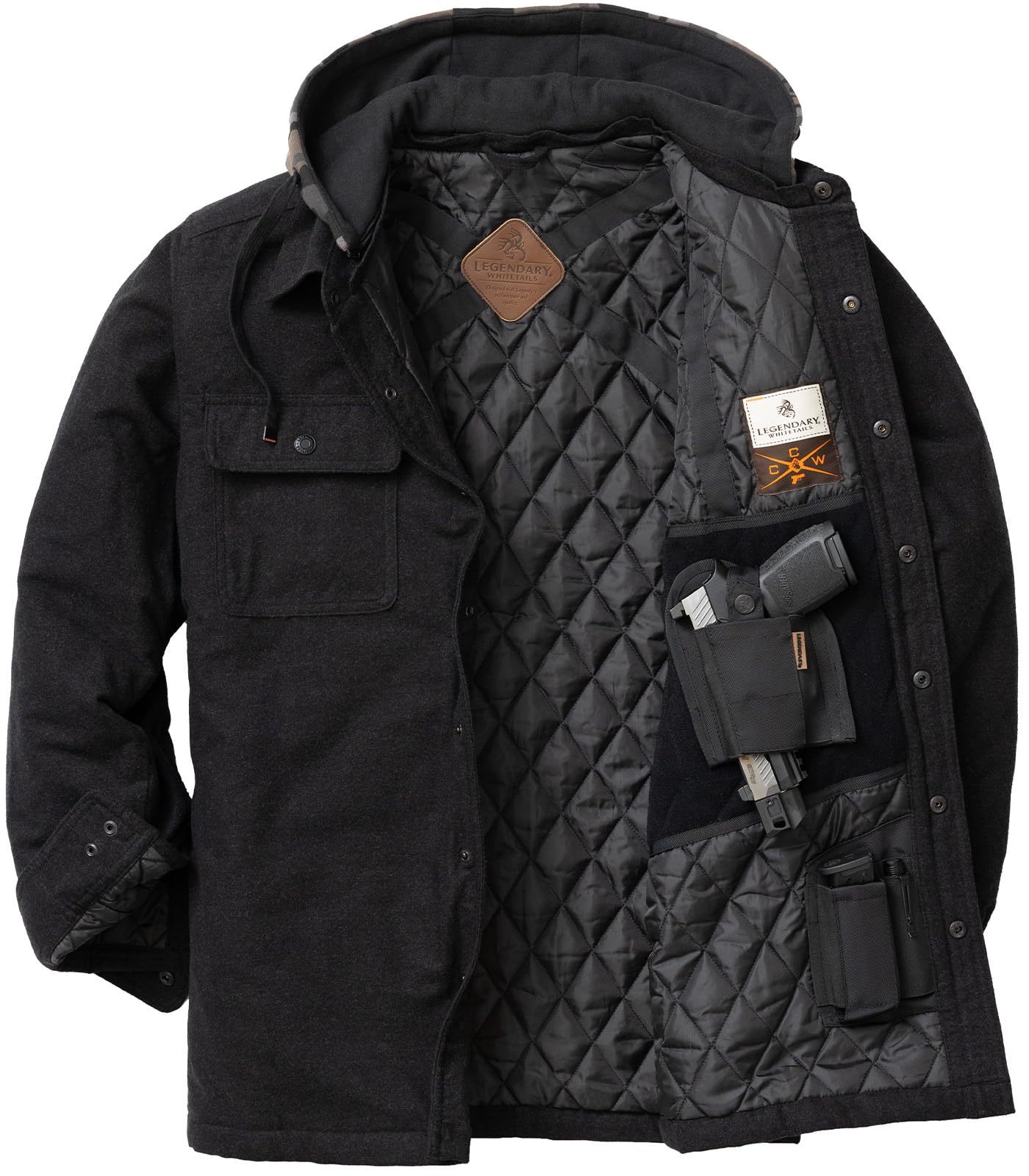 Legendary Whitetails Mens Concealed Carry Maplewood Hooded Shirt JacketShirt Jac