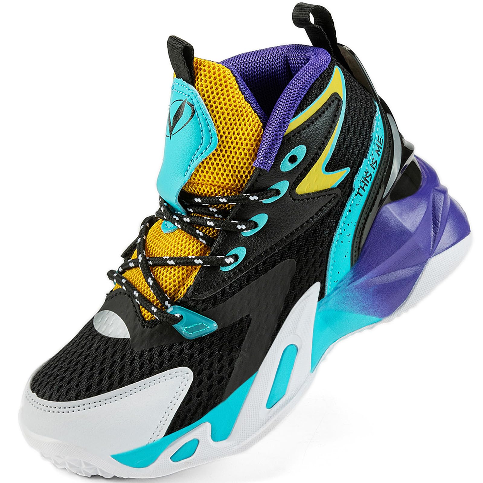VITUOFLY Kids Basketball Shoes Boys Air Cushion Sneakers Girls Mid Top School Tr