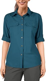 33,000ft Women's Shirt UPF 50+ UV Protection Outdoor Shirt Quick-Drying Casual Shirt Long Sleeve Functional Shirt Hiking Shirt for Fishing Safari Travel Golf