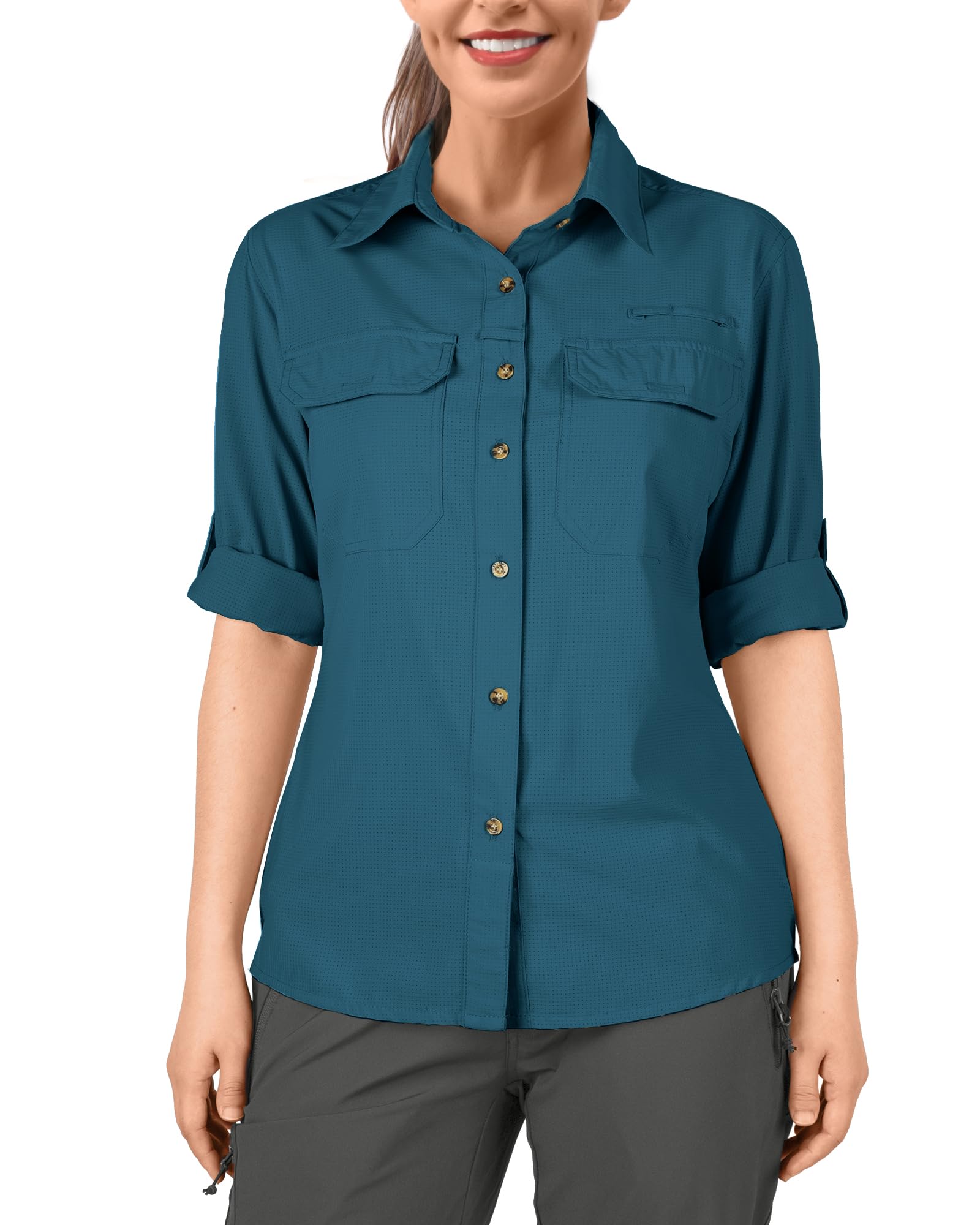 33,000ft Women's Shirt UPF 50+ UV Protection Outdoor Shirt Quick-Drying Casual S