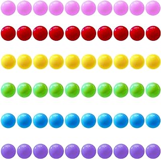 Hotusi 60Pcs Chinese Checkers Marbles Balls in 6 Colors,14mm Game Replacement Balls for Marble Run,Marbles Game