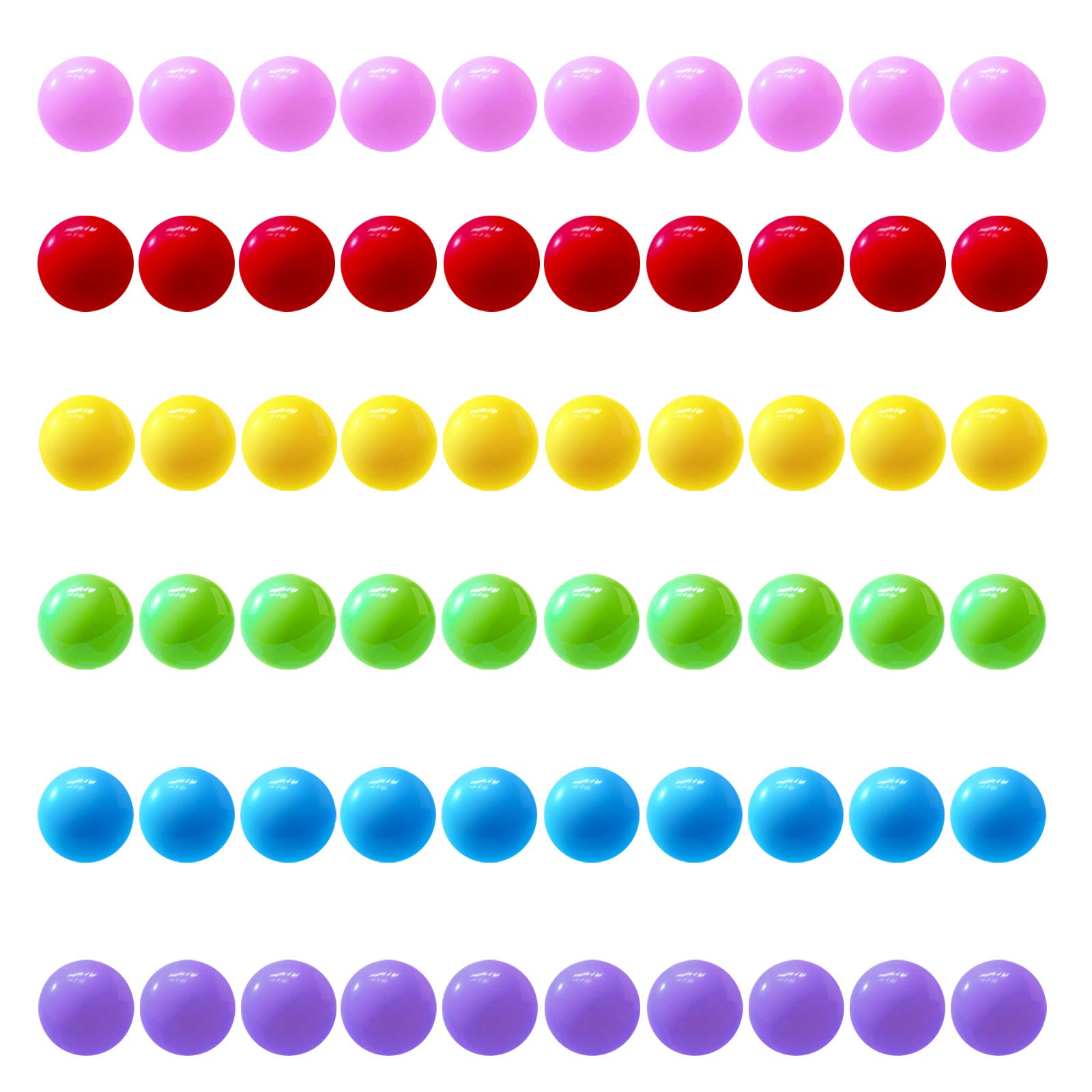 Hotusi 60Pcs Chinese Checkers Marbles Balls in 6 Colors,14mm Game Replacement Ba