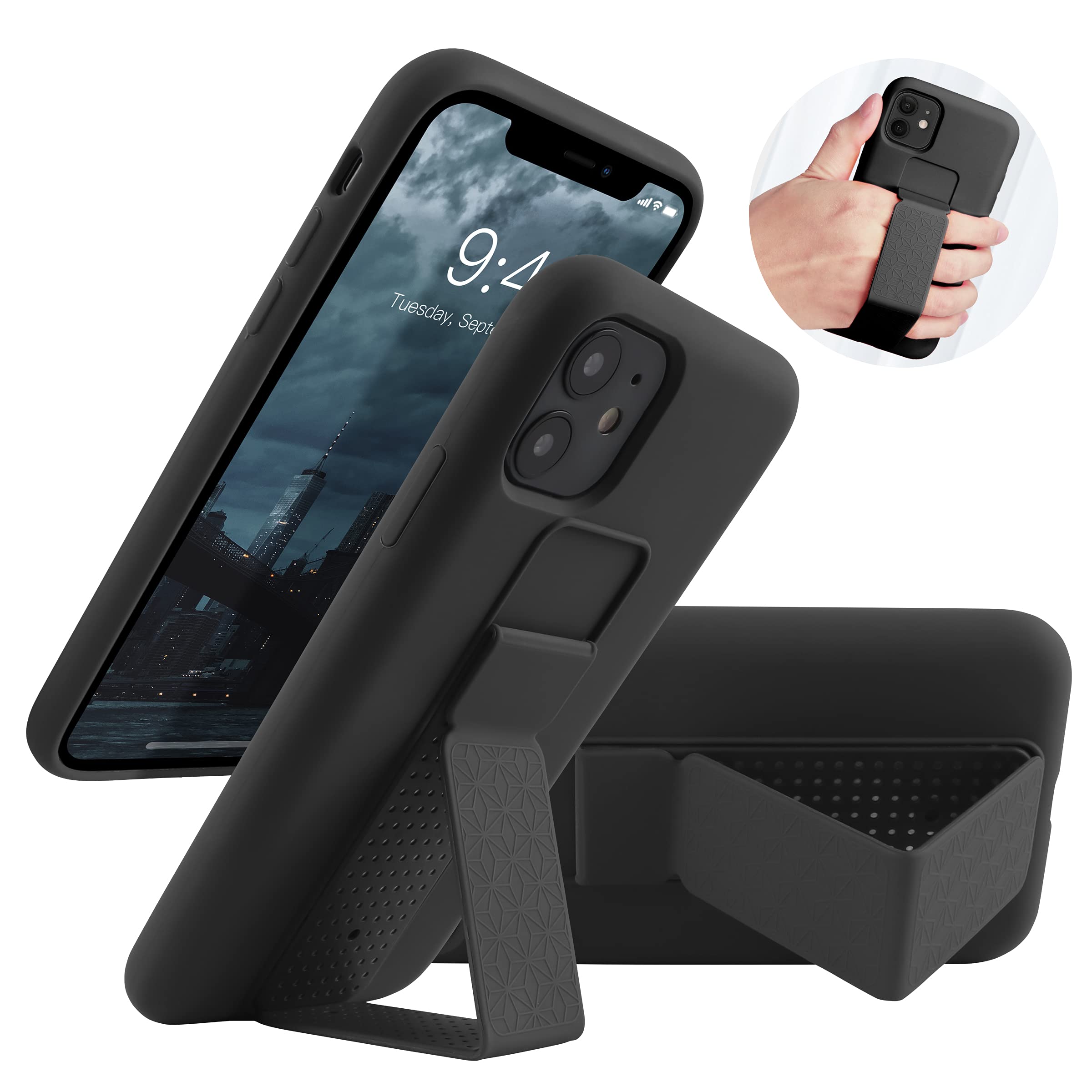 LAUDTEC Silicone Kickstand Case Compatible with iPhone 11, Vertical and Horizont