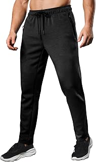 Herberton Mens Athletic Sweatpants Quick Dry Gym Pants with Zipper Pocket
