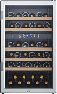 EdgeStar 20 Inch 38 Bottle Dual Zone Wine Cooler | Freestanding, 20 Inch Wide, 38 Bottle Capacity, Reversible Door, LED Light, Digital Display, Stainless Steel
