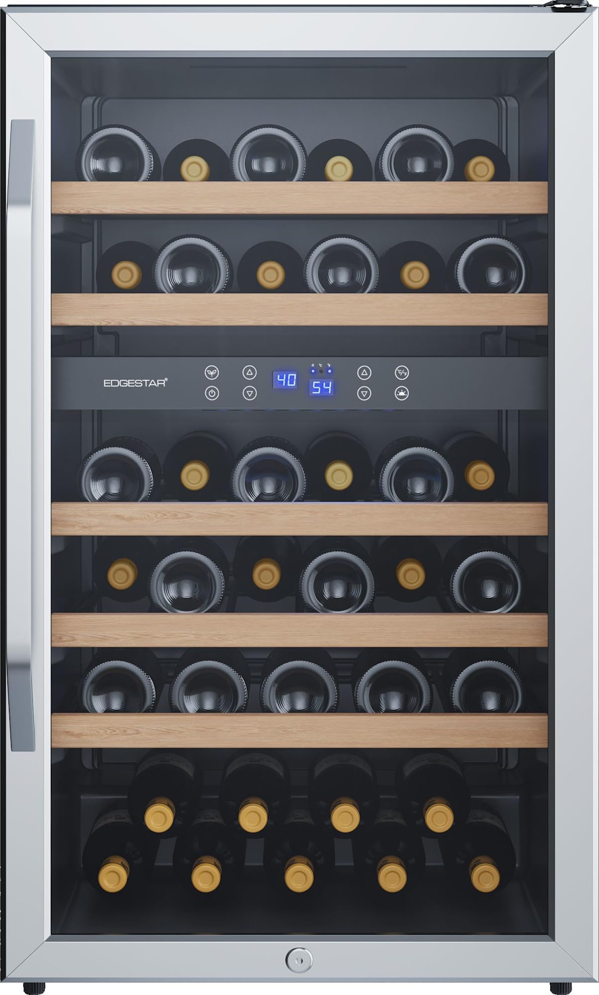 EdgeStar 20 Inch 38 Bottle Dual Zone Wine Cooler | Freestanding, 20 Inch Wide, 3