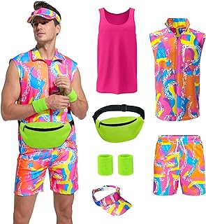 ZOKJFDK 80s Mens Training Costume Halloween Cosplay Couple 80s 90s Adult Training Costume