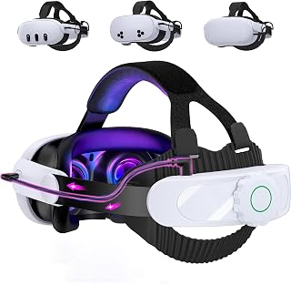 HASACOOL 10000mAh Battery Head Strap for Meta Quest 3S/Quest 3/Quest 2,Adjustable Elite Strap Replacement VR Headset Accessories Enhanced Support & Comfort & Reduce Pressure