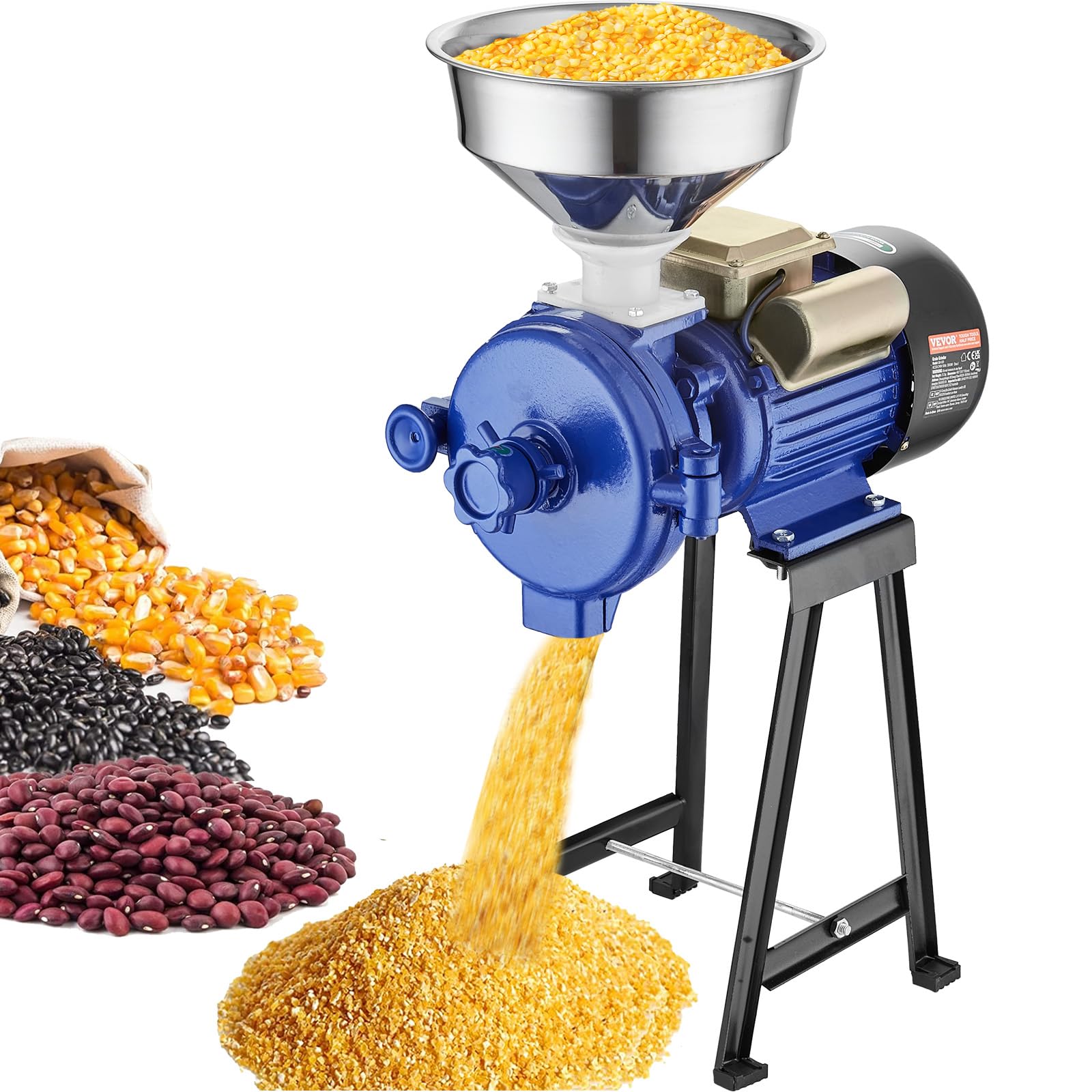 VEVOR Electric Grain Mill Grinder, 3000W Spice Grinders, Commercial Corn Mill wi