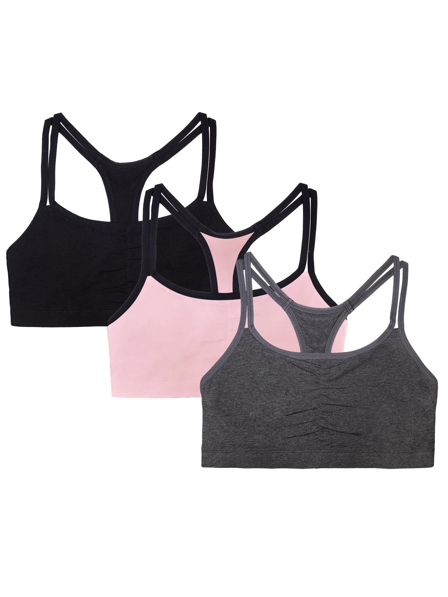 Fruit of the Loom Women's Spaghetti Strap Cotton Cami Sports Bra Multipack