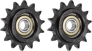 uxcell 2pcs ANSI #40 / DIN(ISO)08A Roller Chain Idler Sprocket 12mm Bore, 1/2" Pitch, Hardened 14 Tooth Tensioner Sprocket, Insert 2 Bearings (B Type)