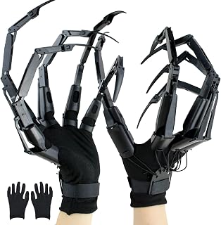 Foggizo Articulated Fingers With Fingernail, “Halloween Frights”, Extensions With Gloves, Halloween Costume Prop, Creepy Cosplay Claw Hands
