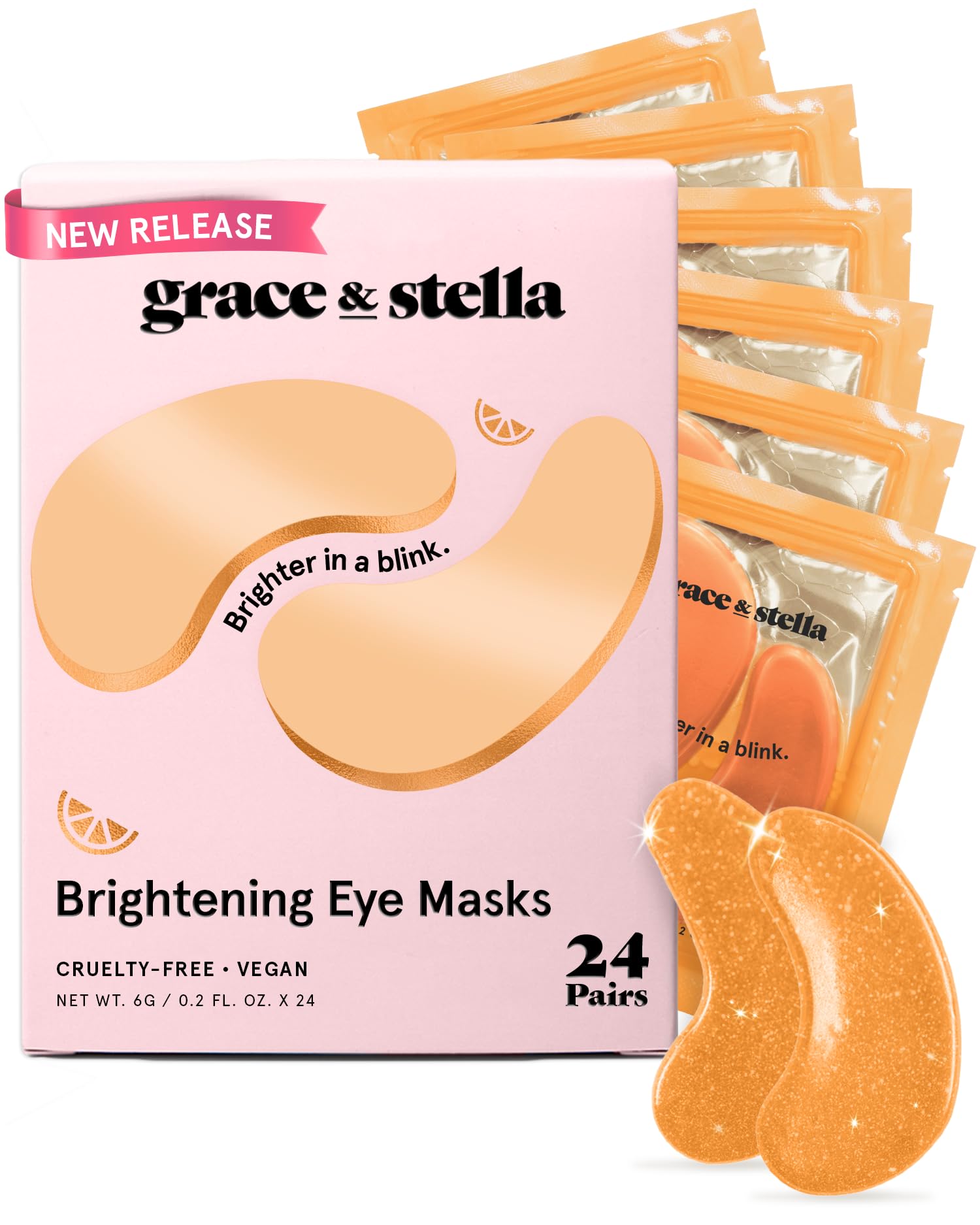 grace & stella New Brightening Eye Patches for Dark Circles (24 Pairs) - Vitamin