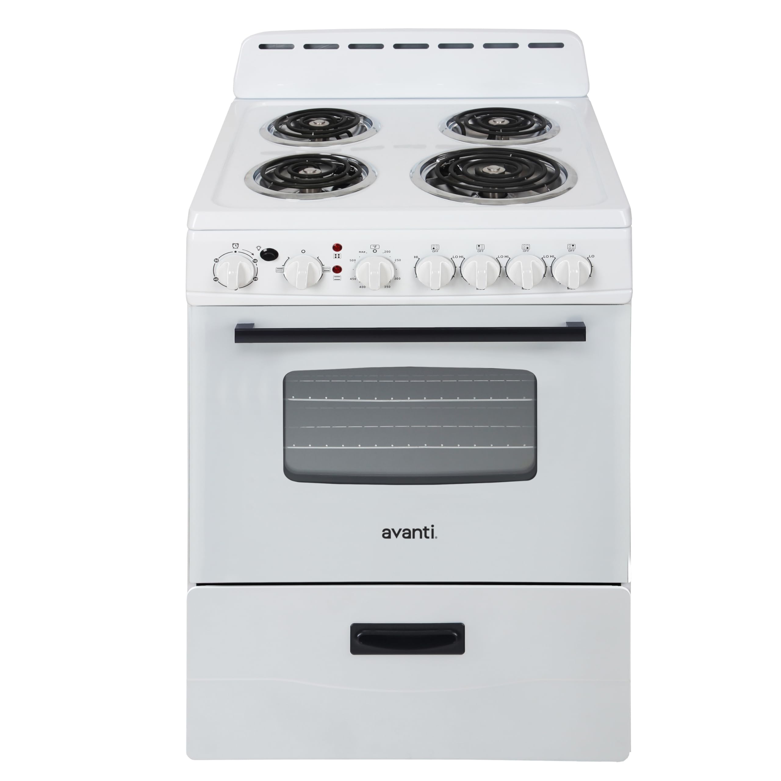 Avanti Electric Range Oven Compact Design, 2.6-Cu.Ft. Capacity with 4 Coil Burne