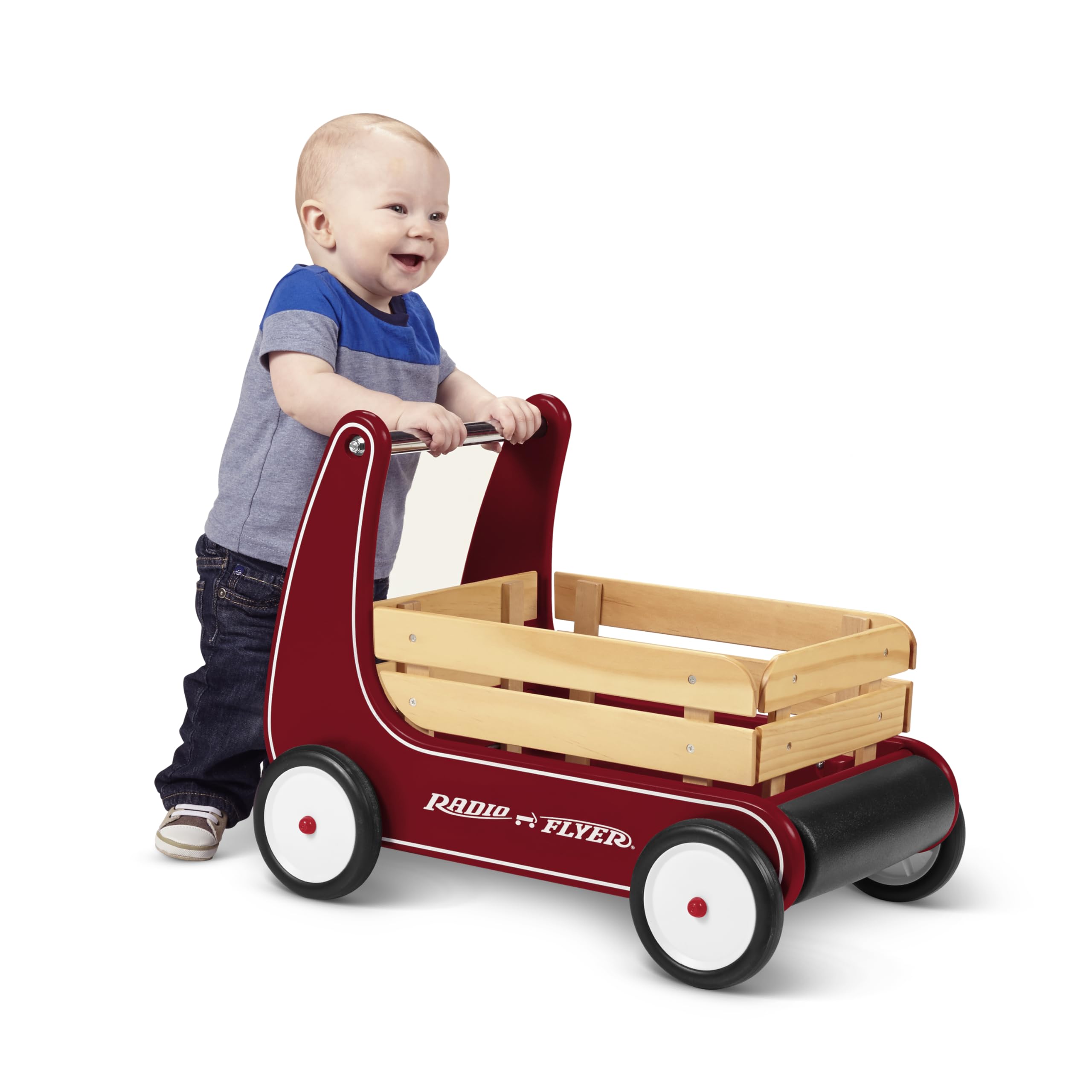 Radio Flyer Classic Walker Wagon, for Kids 1-4 Years Old, Red | Resistance Click