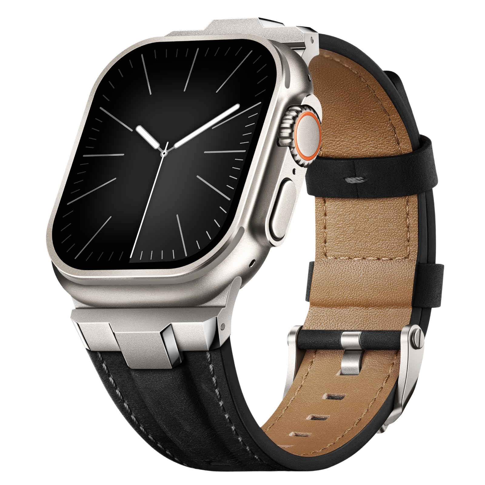 Suitisbest Leather Straps Compatible with Apple Watch Ultra 49mm 46mm 45mm 44mm 
