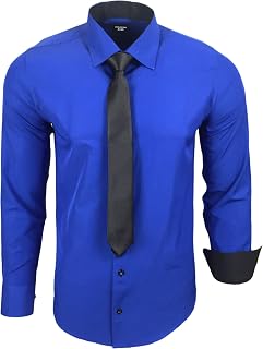 Subliminal Men's Easy Iron Shirt Plain Long Sleeve Slim Fit Christmas Valentine's Day Gift RN77