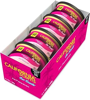 California Scents Car Air Freshener in Premium Tin – 4 Pack (Up to 60 Days | Strong Adjustable Long Lasting Fragrance Eliminates Odor