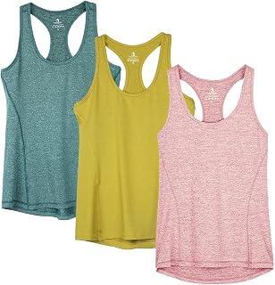 icyzone Women's Sports Fitness Tank Top, Pack of 3