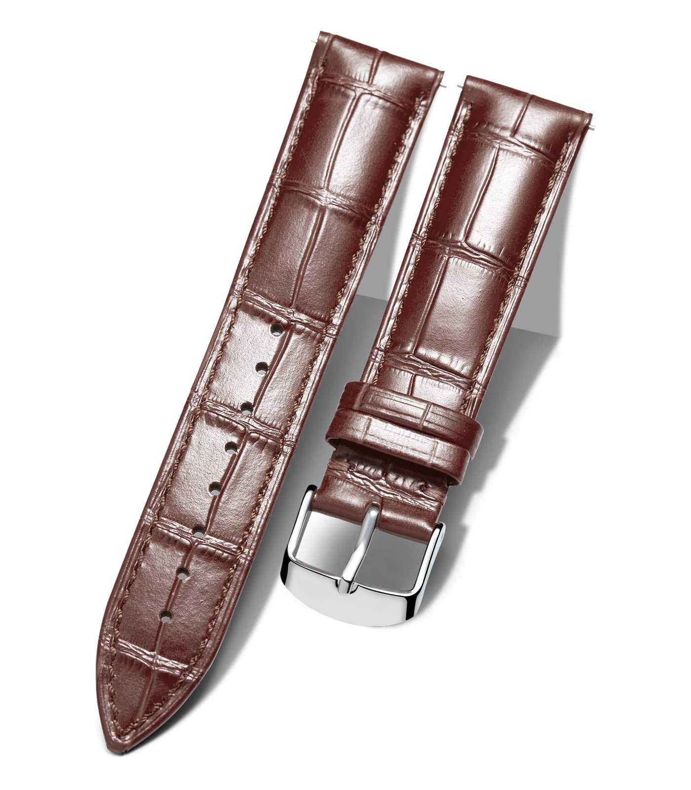 BINLUN Genuine Crocodile Leather Watch Strap Quick Release Replacement Waterproo